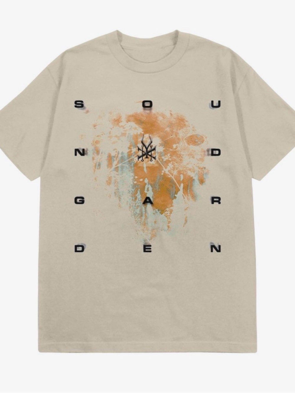 Hot Topic Soundgarden Graphic Tee with Orange & Light Blue Print Unisex